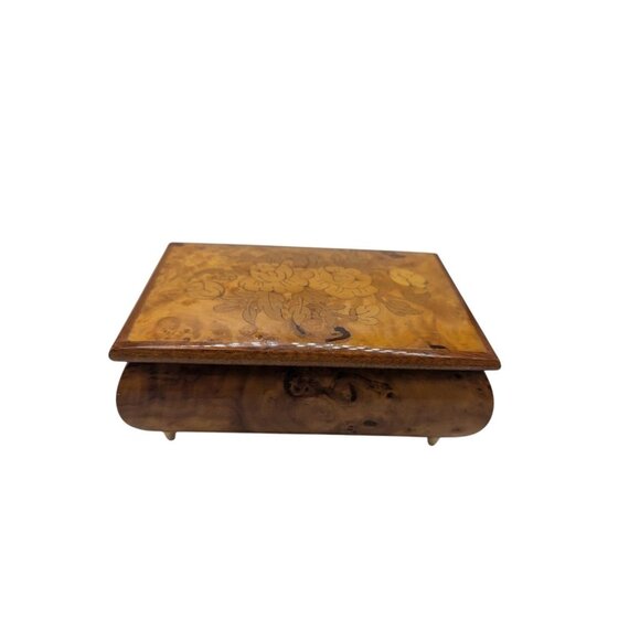 Vtg Reuge Swiss Musical Movement Wood Jewelry Box ~ Ireon Imports ~ Italy - Picture 9 of 15